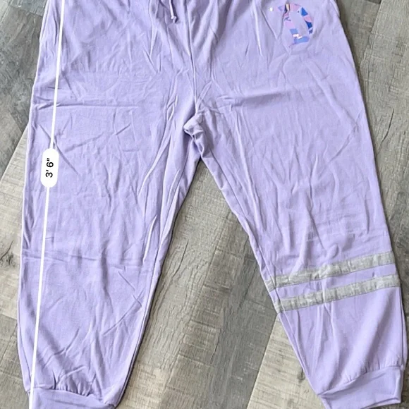 Disneyland purple iridescent jogger sweats with gray stripes size 3XL - Picture 8 of 10